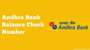 Andhra Bank Balance Check Number